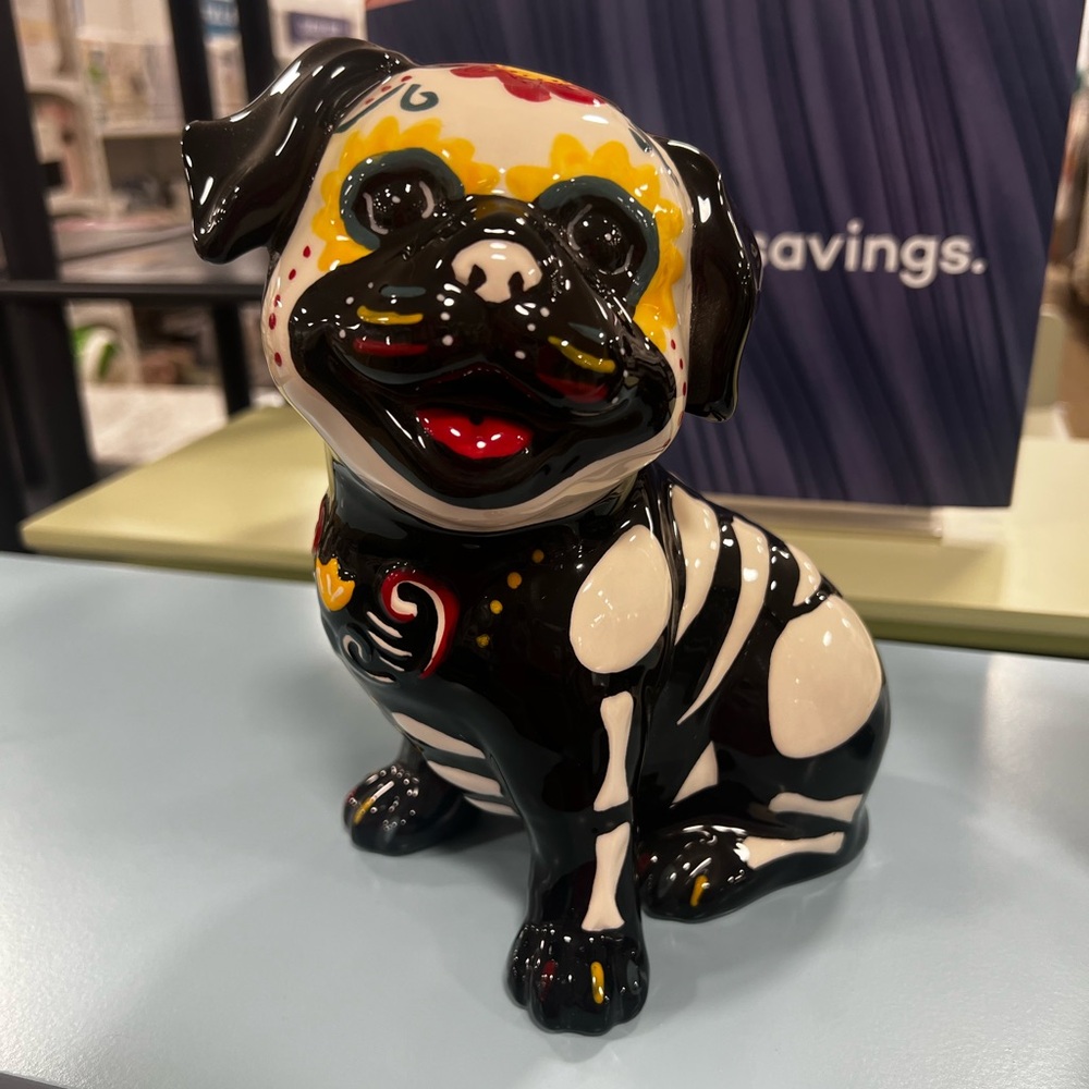 NEW BLUE SKY CLAYWORKS HALLOWEEN PUG SKELETON Figurine